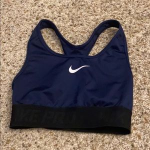 Navy blue nike pro sports bra